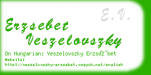 erzsebet veszelovszky business card